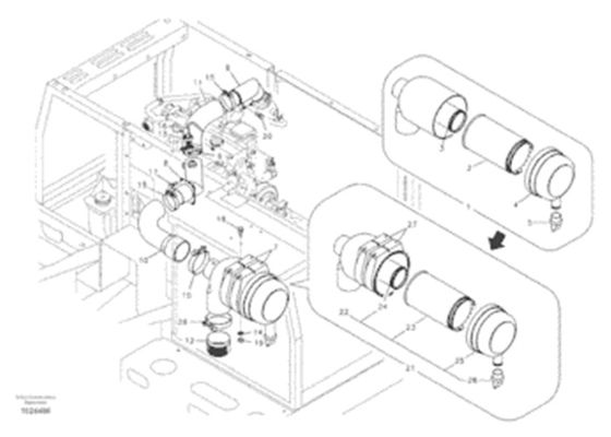 Peças sobresselentes da máquina escavadora do sistema de entrada da mangueira VOE14518258 para VOE EC160B EC180B EC210B