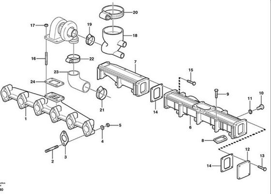 Máquina escavadora múltipla Parts de Intel da mangueira VOE20450765 20450765 para VOE EC240B