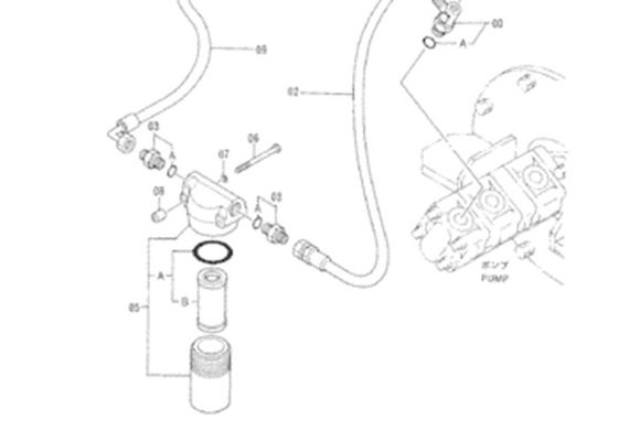 Filtro do filtro de óleo 4294135 hidráulico para Hitachi EX40 EX55UR