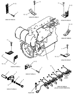 296-4617 chicote de fios do fio do motor 2964617 C6.4 para a máquina escavadora Parts de E320D 323D